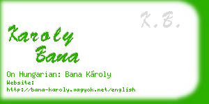 karoly bana business card